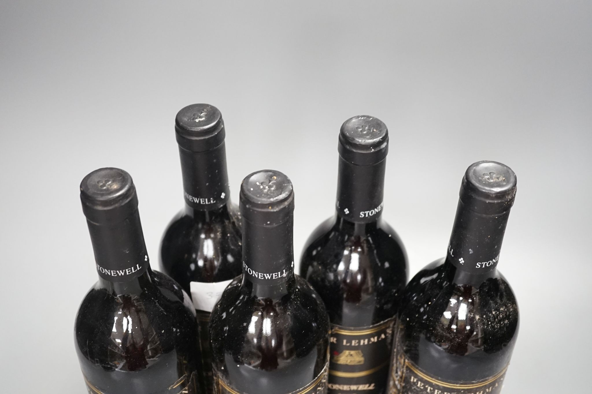 Five bottles of Peter Lehrmann Stonewell 1993 Shiraz